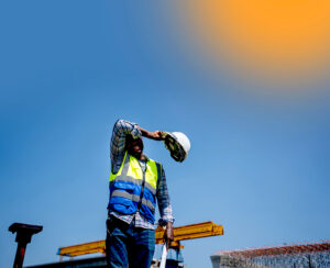 Construction worker in the heat